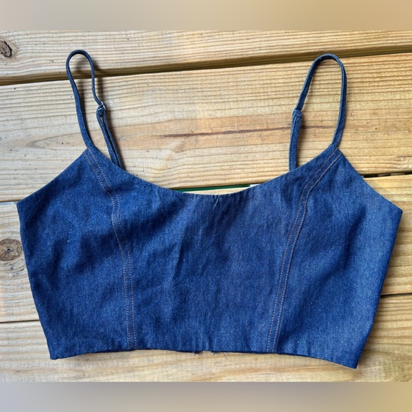 Windsor Medium Blue Camisole Crop Top - Picture 1 of 7
